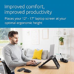 Подставка для ноутбука Kensington Easy Riser Портативная Эргономичная 12"-17" Охлаждающая - Черная (K52788WW) synthetic.ua - Фото 1