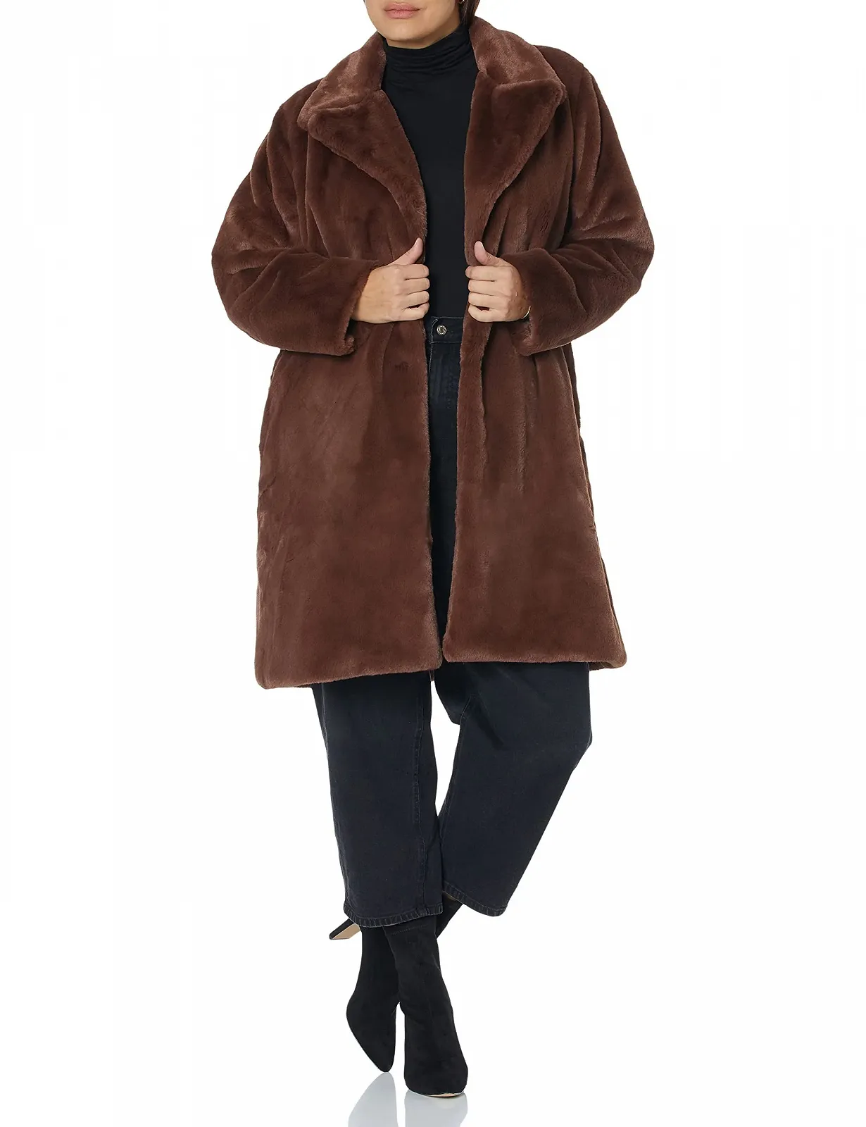 Пальто The Drop Kiara Искусственный мех Свободный Длинный Искусственный мех, фото №4