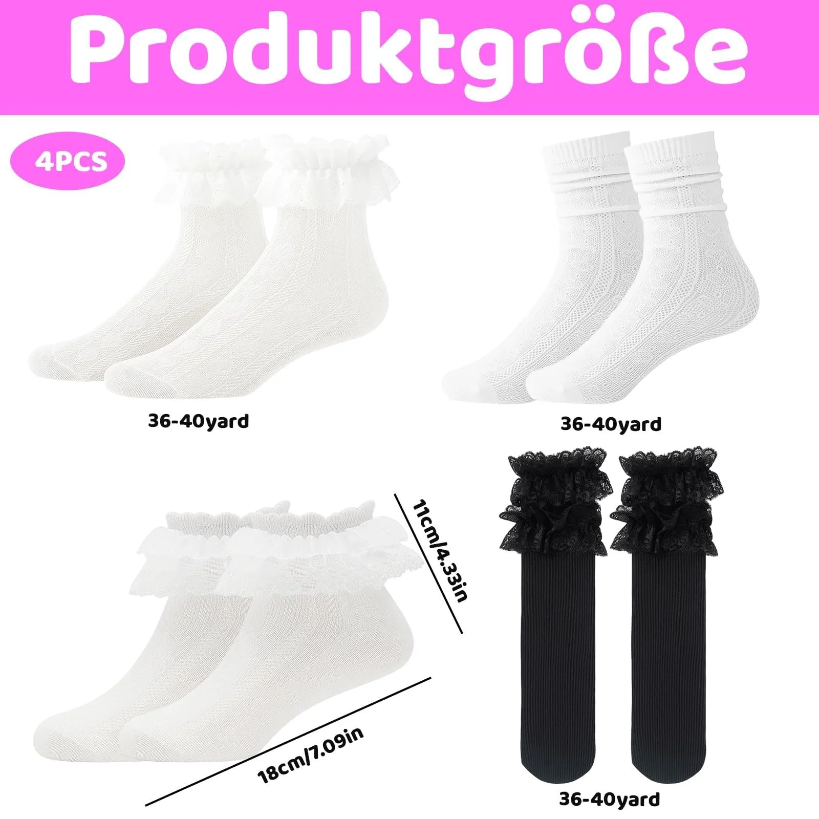 Женские носки с оборками, фото №2