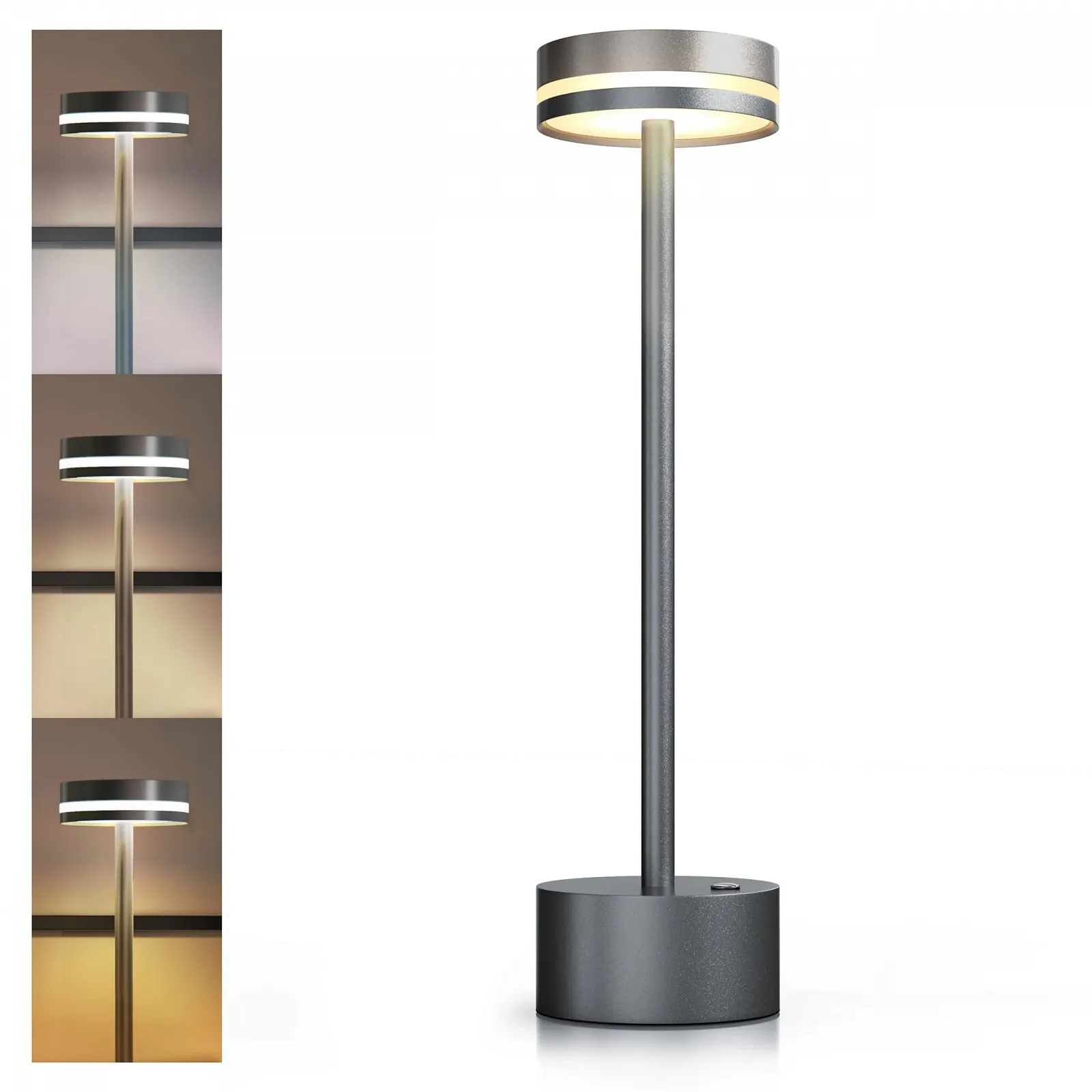 Настільна лампа світлодіодна Brandson бездротова з димуванням 3 режими освітлення акумулятор 3600 мАг 28 SMD LED компактна, фото №1