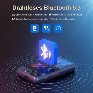 MP3 плеєр Oilsky A55 128GB Bluetooth 5.3 з сенсорним екраном 2,4 дюйма, динаміком, FM-радіо, записом голосу та навушниками synthetic.ua - Фото 1