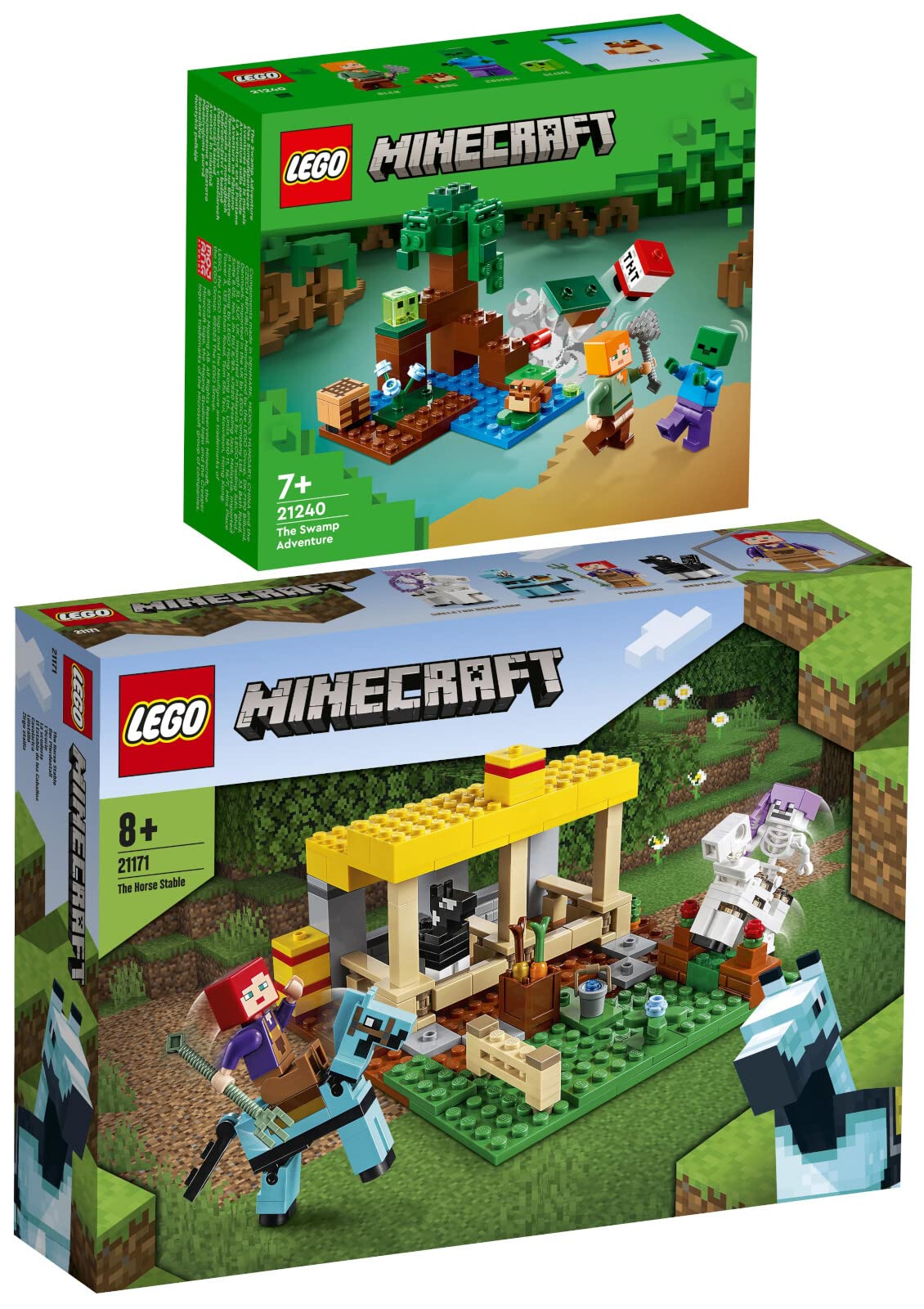 Конструктор Lego Minecraft 21240 The Swamp Adventure & 21171 The Horse Stable набір з 2, фото №1