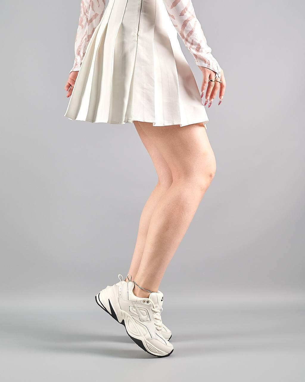 Женские кроссовки Nike M2K Tekno бежевые кожаные кросы найк текно демисезонная обувь из натуральной кожи, фото №2