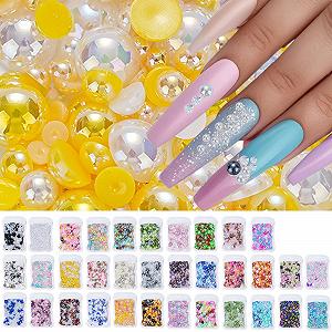 Напівкруглі перлини для нігтів з плоскою задньою стороною synthetic.ua - Фото 1