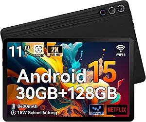 Планшет 11.5" Full HD Ainmel G9A 6+24/128Gb 5G 8 ядер Android 15 8400 mAh Черный - Фото 1