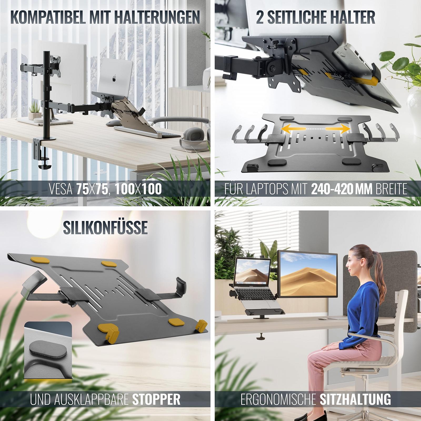 Тримач для ноутбука RICOO VESA Підставка Регульована по висоті 30 x 28 см для кріплення монітора CZ3028, фото №3