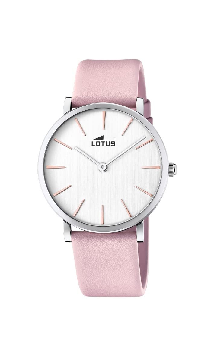 Женские часы Lotus Silver Stainless Steel Case Rose Gold Leather Strap 18776/1, розовый ремешок, фото №1