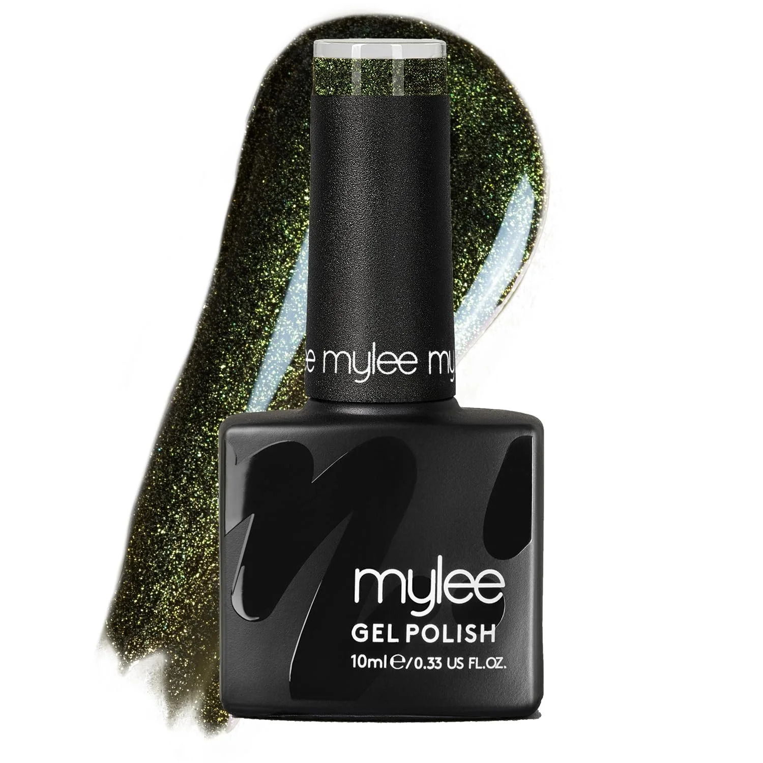 Гель-лак Mylee Dollar Signs, 10 мл, хакі зелений із золотистим шиммером, фото №1