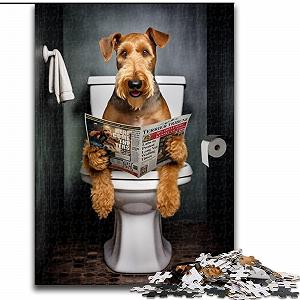 Пазл Airedale Terrier on the Toilet 1000 елементів 26 x 38 см synthetic.ua - Фото 1