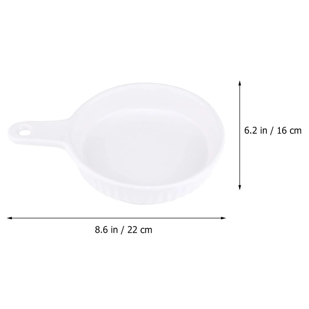 Форма для запікання ABOOFAN Керамічна кругла з ручкою Біла, фото №3