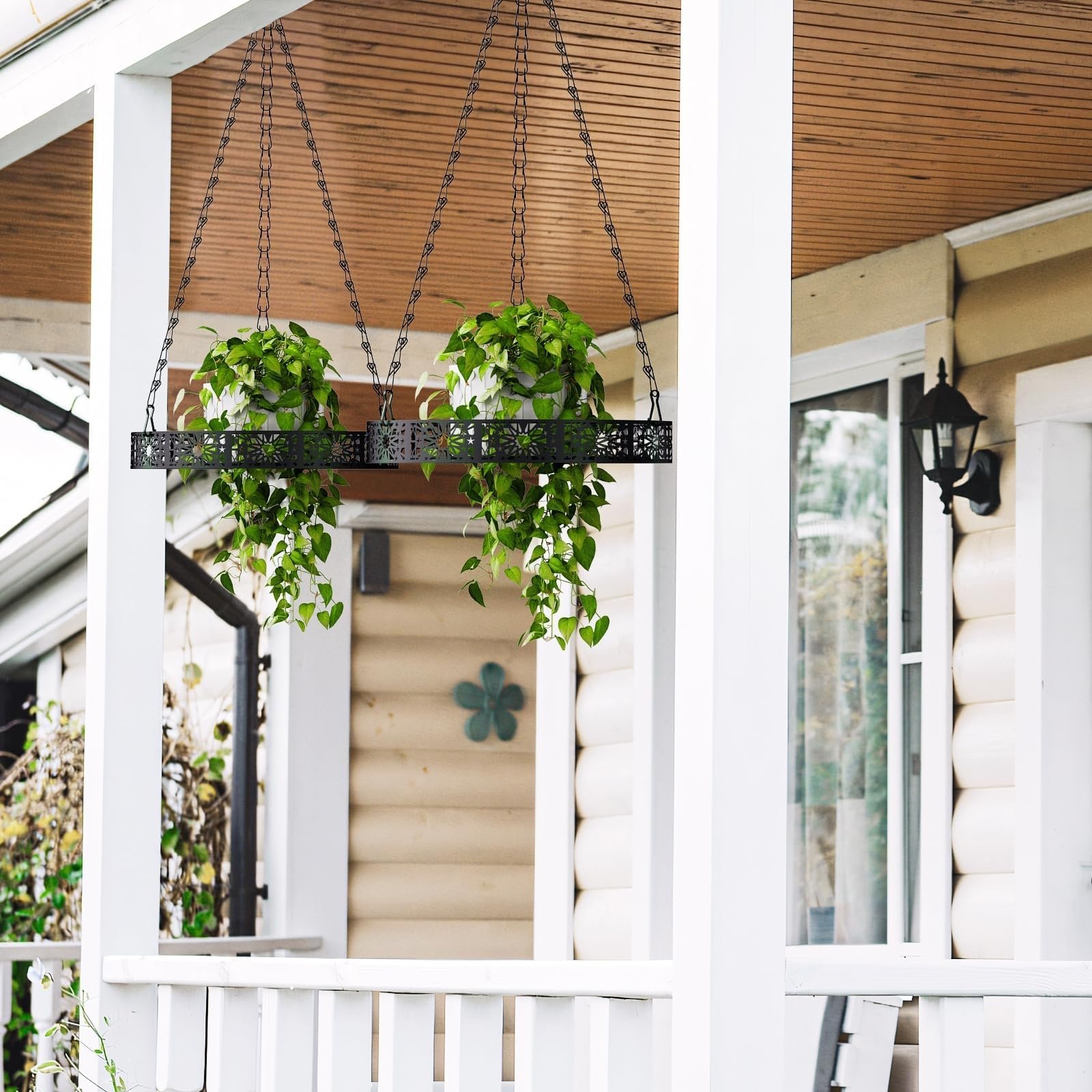 Підвісне кашпо Bomclap металеве зі стельовим гачком та ланцюжком, чорне, фото №5 Підвісне кашпо Bomclap металеве зі стельовим гачком та ланцюжком, чорне, фото №5