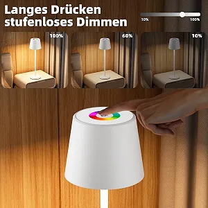 Настільна лампа Keepoo Wireless Dimmable LED Акумуляторна IP54 3000 K + RGB Біла (2 шт.) synthetic.ua - Фото 1