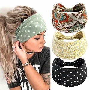 Пов'язка на голову в стилі бохо для жінок, надзвичайно широка, для йоги, спорту - Фото 1