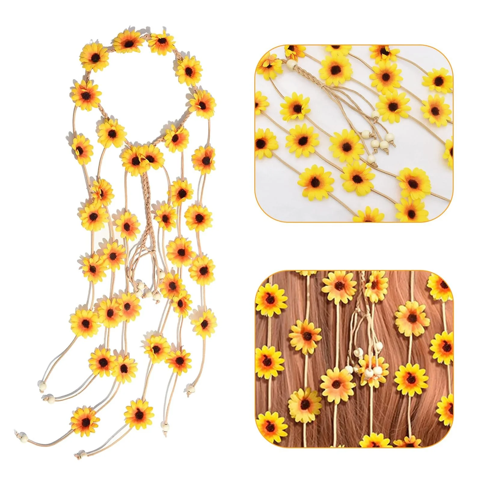 Вінок Соняшник, Регульовані Аксесуари для Волосся, фото №3