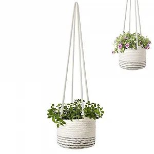 Підвісний кошик для рослин бавовняний канат 20 x 15 см - Фото 1