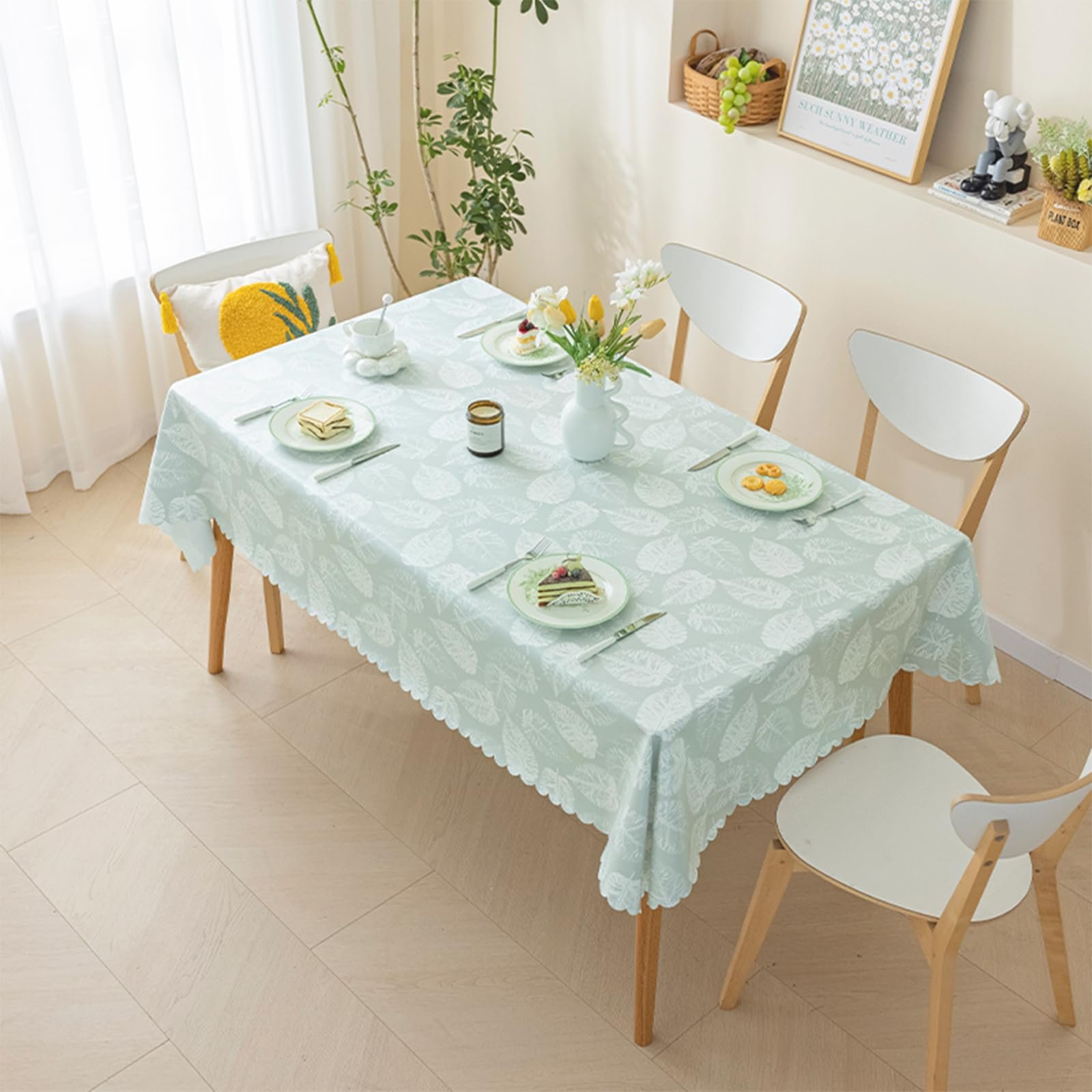 Скатерть meioro Polyester Lotus Effect прямоугольная 120 x 160 см водонепроницаемая, фото №5