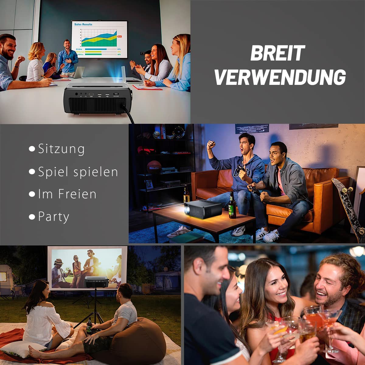 Проектор Clokowe YG661 Full HD Wi-Fi Bluetooth, фото №7