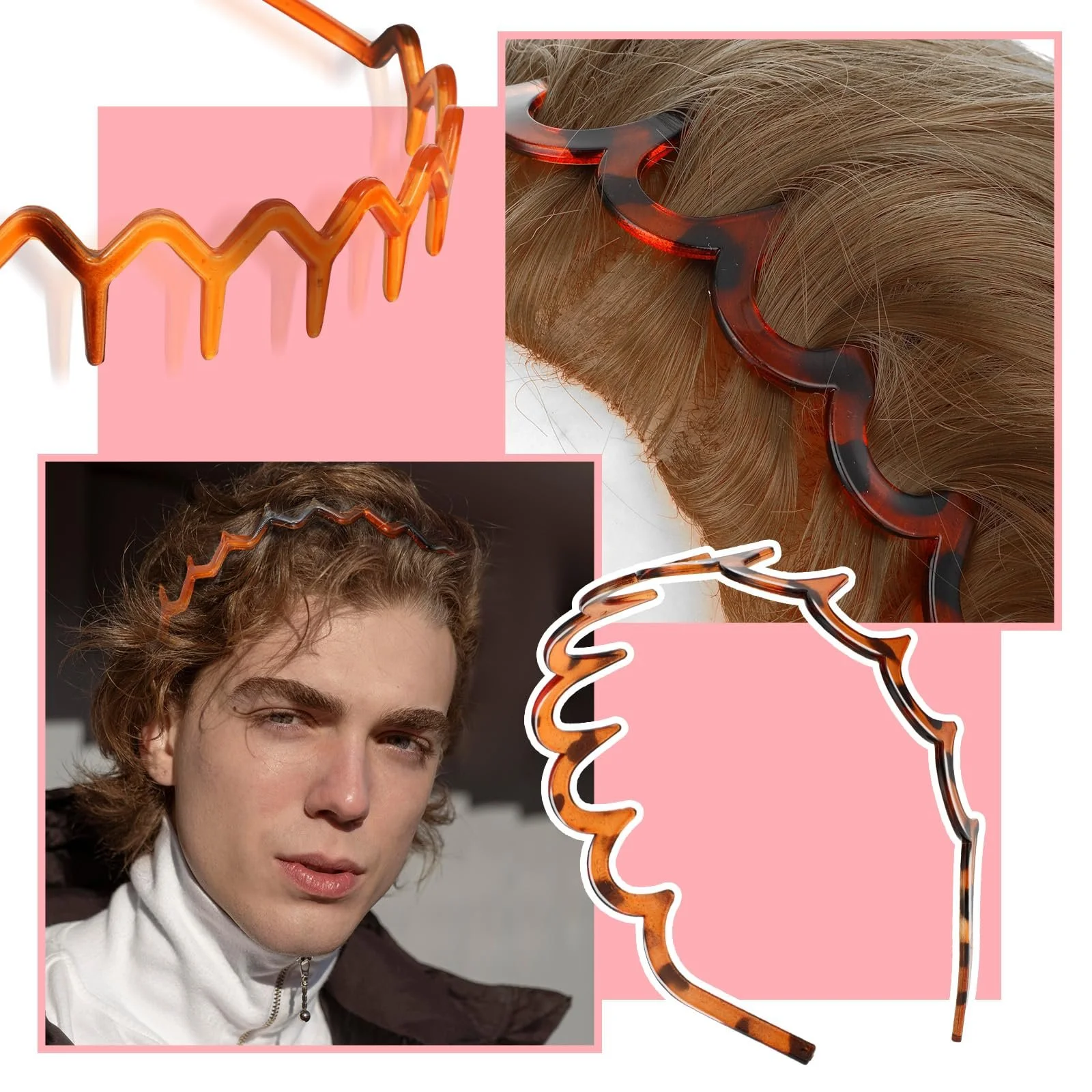 Пластиковий обруч для волосся Non Slip з гребінцем, фото №3