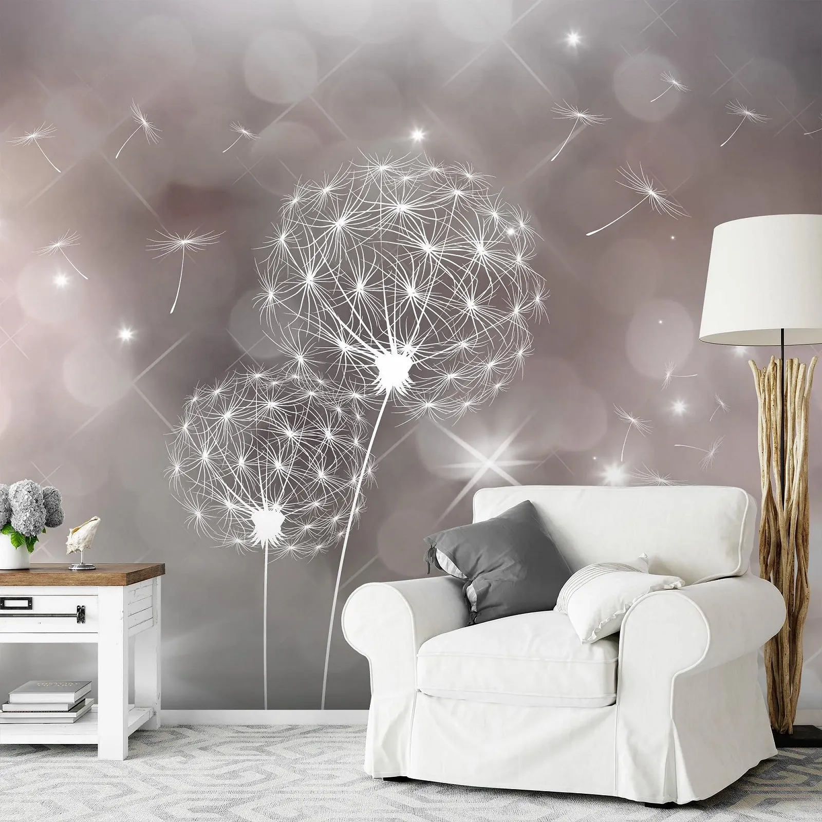 Фотошпалери 9174012a Кульбаба Абстракція 396 x 280 см Флізелінові Сірий, Бежевий, фото №5