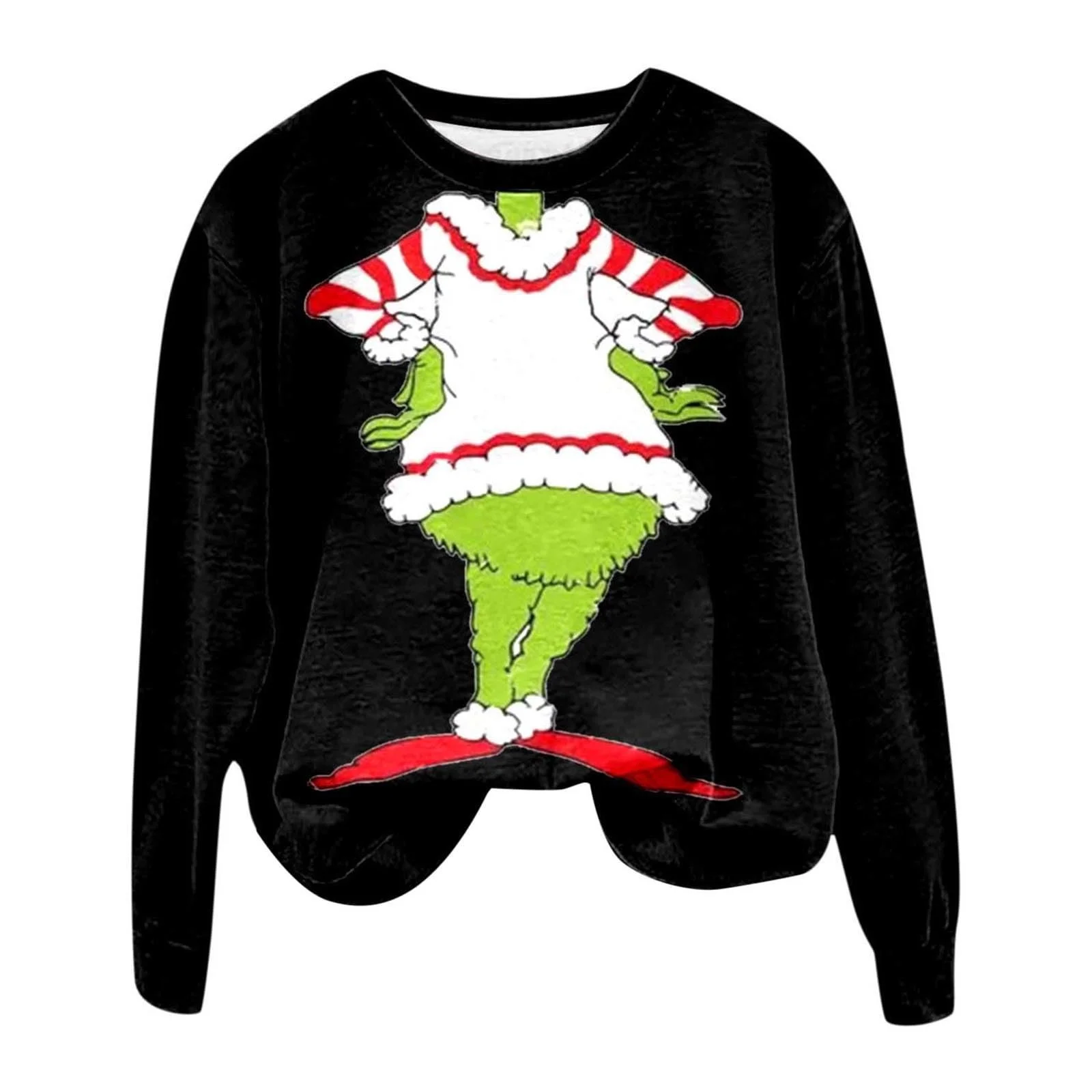 Рождественский джемпер BHXUTK Женская толстовка с длинными рукавами и круглым вырезом Рождественский джемпер Элегантный рождественский джемпер Женский зимний рождественский свитер Рождественские топы для женщин Девушки-подростки, фото №3