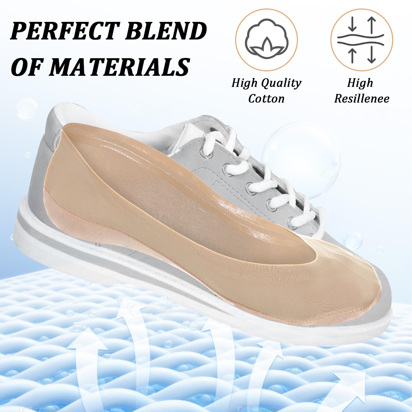 Носки-следки  Женские Черный, телесный, размер 39-43 (6 пар), фото №2