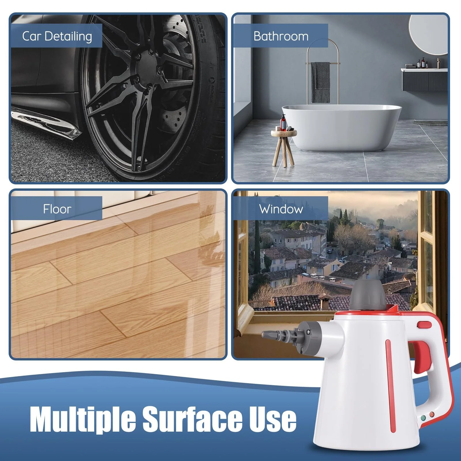 Пароочисник Irishom 900-1050 Вт 3 бар 3,5 л Біло-червоний, фото №2 Пароочисник Irishom 900-1050 Вт 3 бар 3,5 л Біло-червоний, фото №2