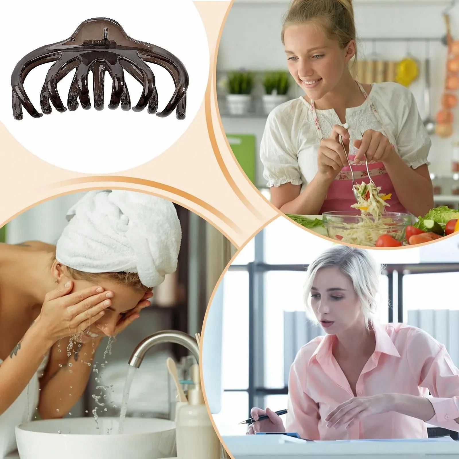 Заколка для волос Осьминог - Нескользящая большая заколка | Сильный зажим для создания прически, модный стиль, прочный держатель, заколка для длинных волос, фото №4 Заколка для волос Осьминог - Нескользящая большая заколка | Сильный зажим для создания прически, модный стиль, прочный держатель, заколка для длинных волос, фото №4