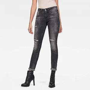 Жіночі джинси G‑STAR RAW Lynn Mid Skinny Antic Charcoal Destroy - 29 - Фото 1