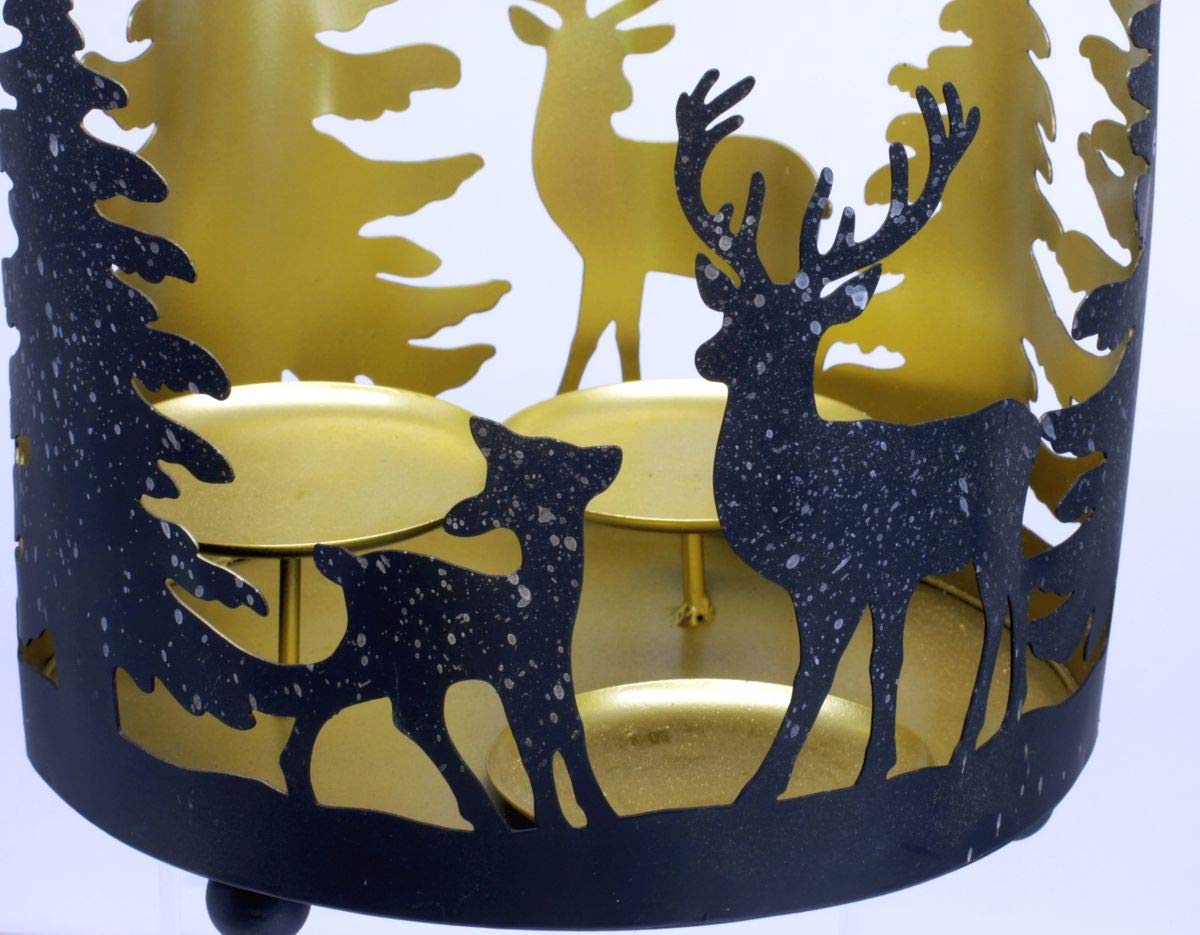 Підсвічник Deer Metal Tea Light Gold Black, фото №2 Підсвічник Deer Metal Tea Light Gold Black, фото №2