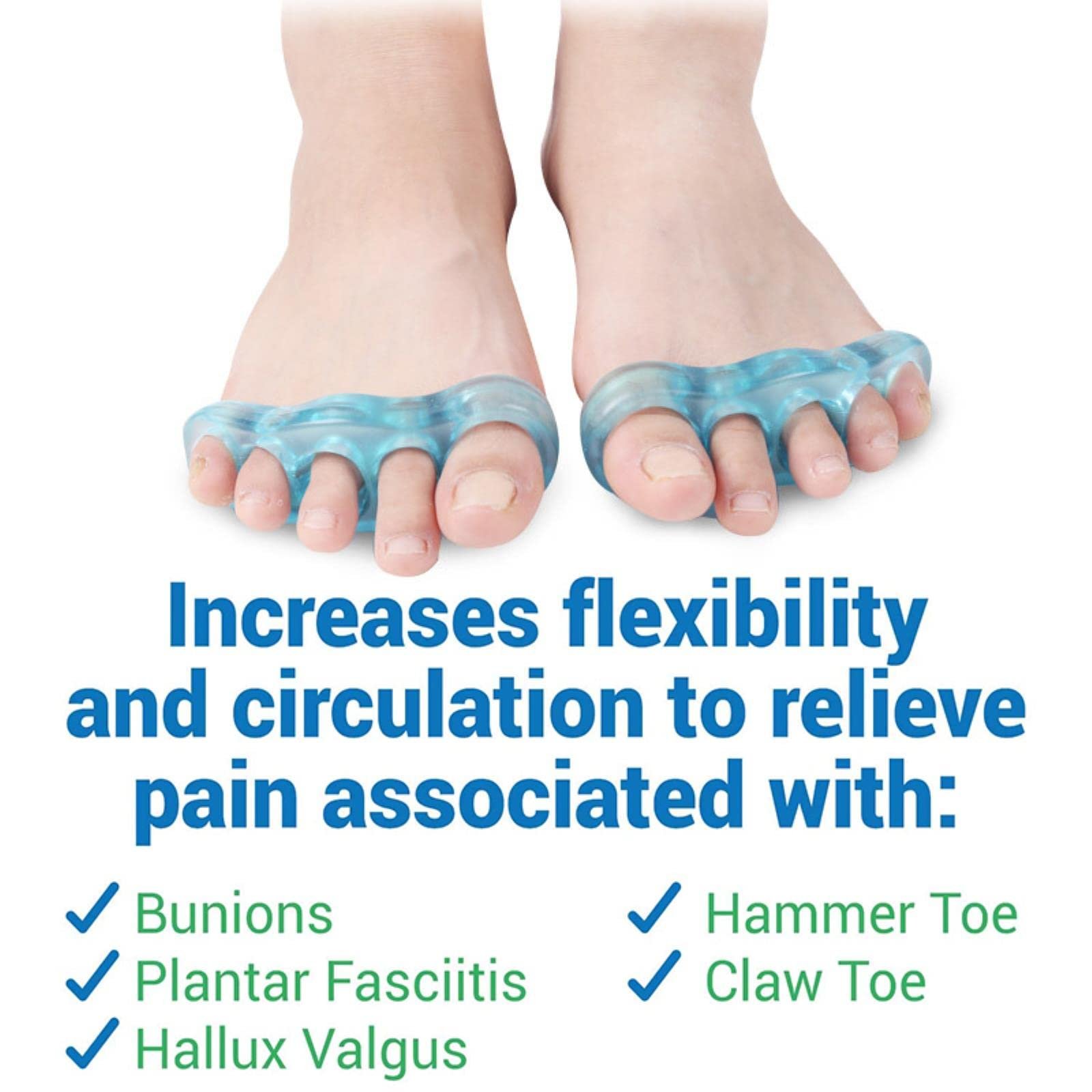 Роздільник для пальців ніг гелевий 2 шт./пара Багаторазовий Розпірка для пальців ніг для педикюру, фото №2