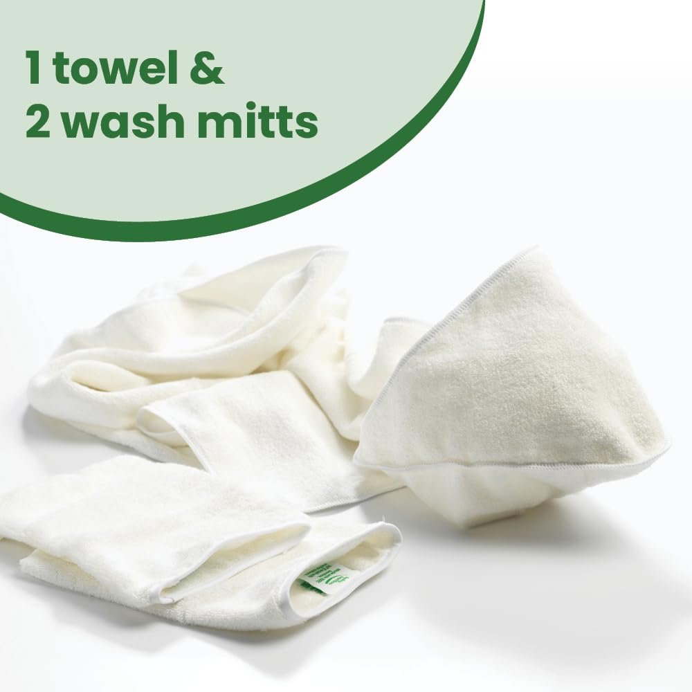Рушник с капюшоном Paragon Microfibre и набор варежек для мытья, 75 x 75 см, 15 x 22 см, фото №5
