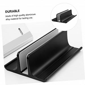 Вертикальная подставка для ноутбука Алюминий Охлаждающая подставка из нержавеющего легкого металла Нескользящая подставка-радиатор для ноутбука для экономии места на столе для офиса и в дороге synthetic.ua - Фото 1