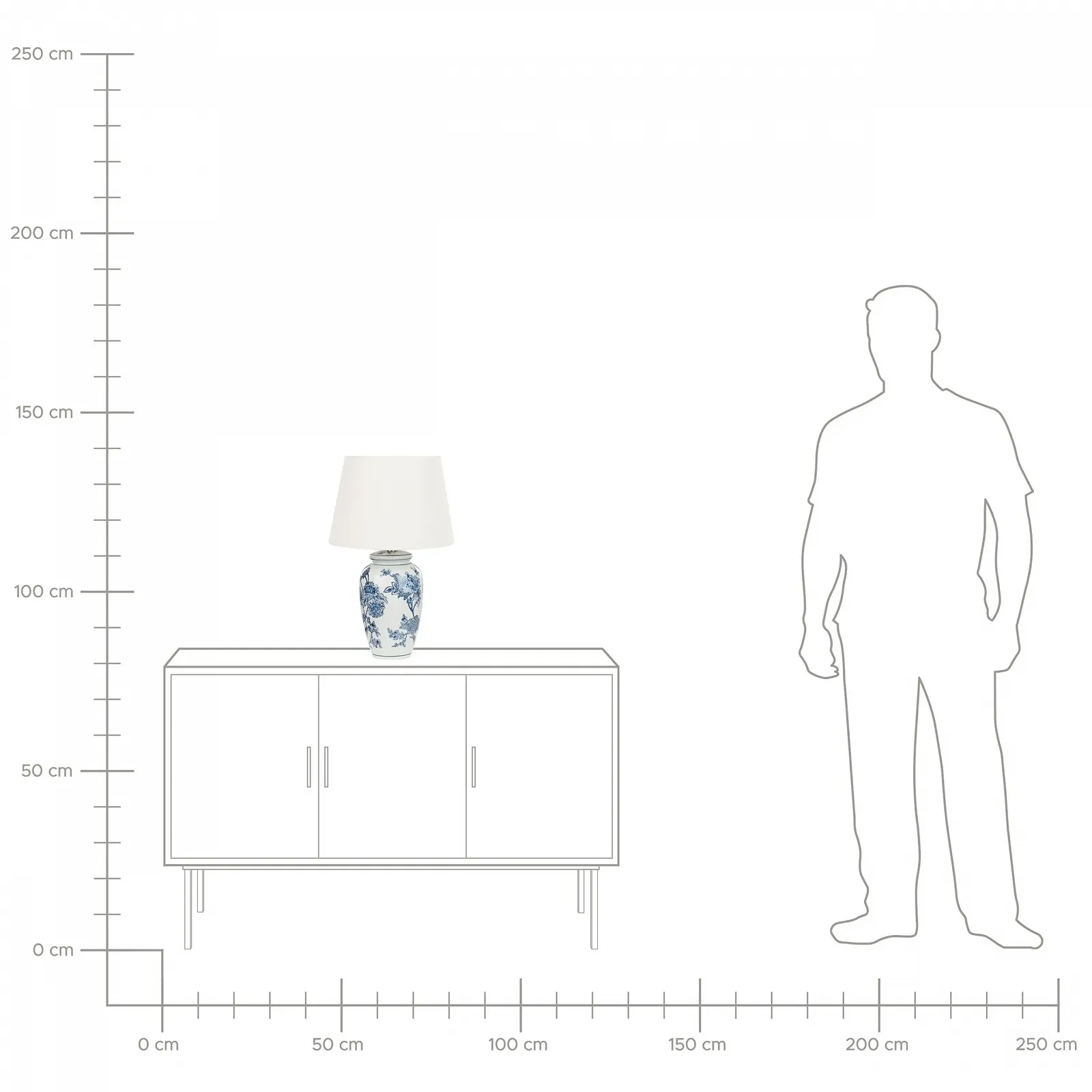 Настільна лампа Beluso Порцеляна Форма вази Тканинний конус Blue/White, фото №8