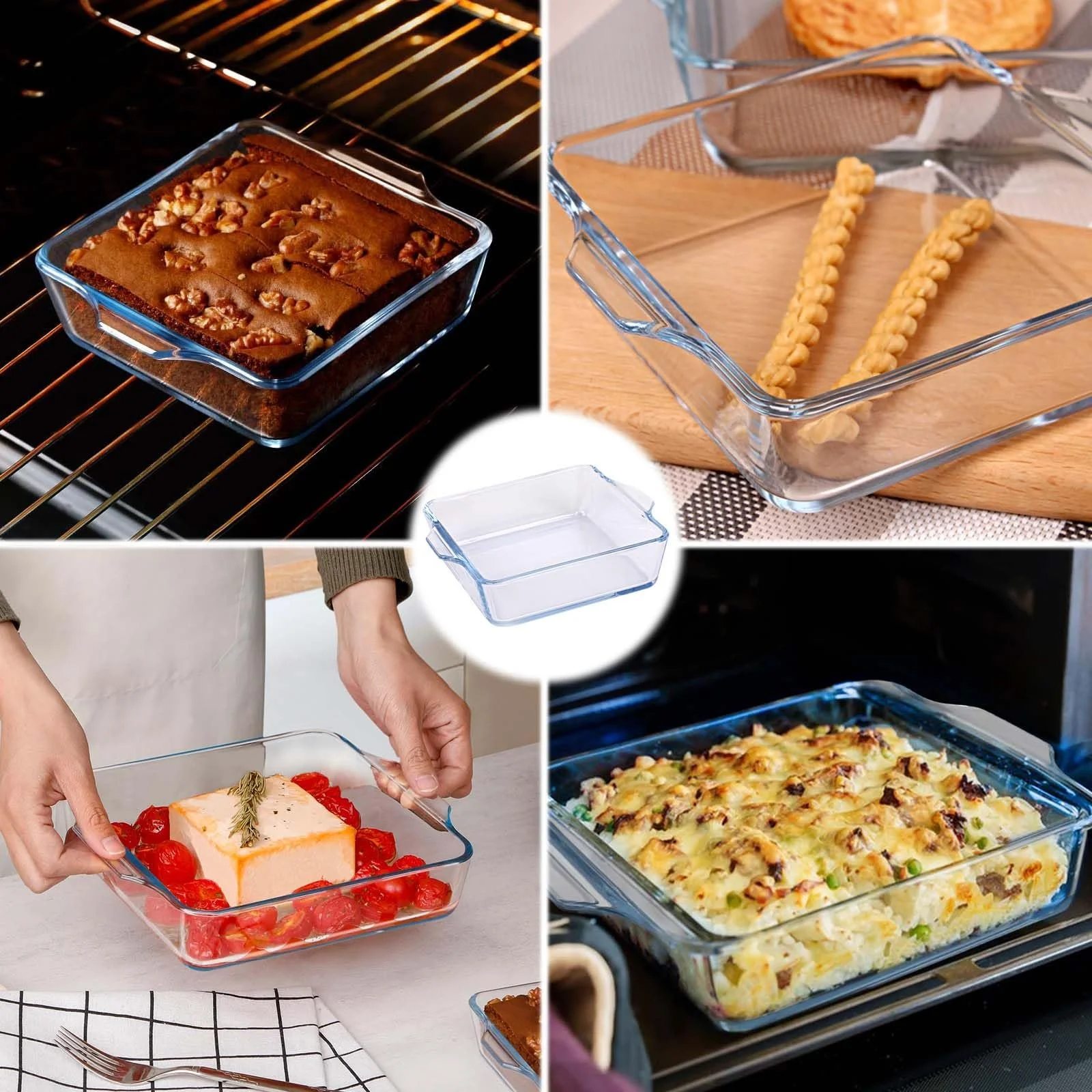 Форма для запекания MINZHI 0,5 л боросиликатное стекло для микроволновой печи духовки и холодильника, фото №5