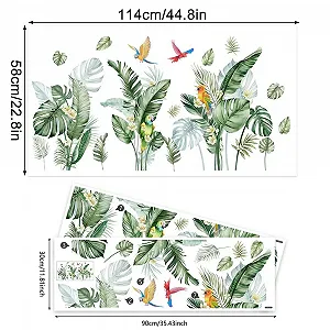 Наклейка на стіну milaosk Пальмове листя та папуги тропічні рослини самоклеюча synthetic.ua - Фото 1