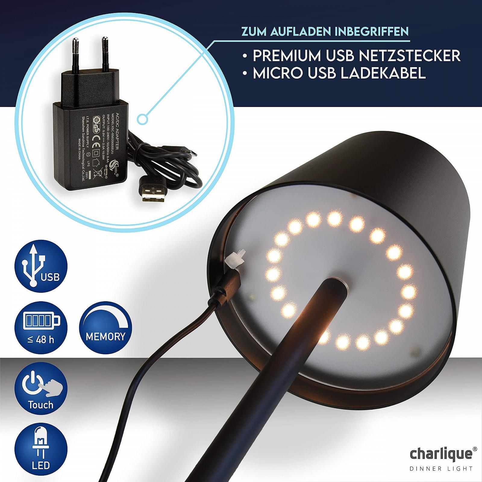 Світлодіодна настільна лампа з акумулятором та USB-зарядкою регульована яскравість, фото №7