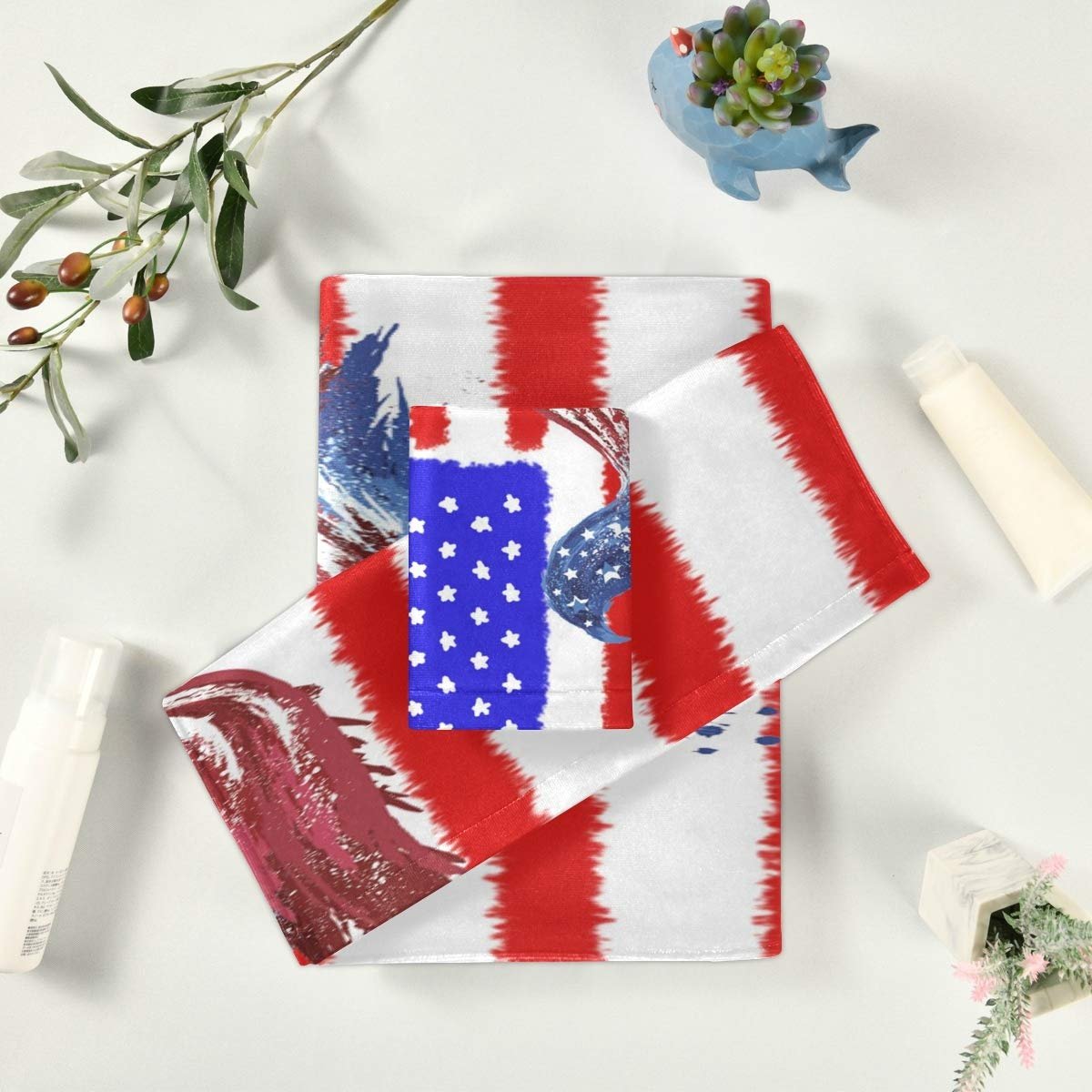 Набір рушників BEUSS Bird American Flag 100% бавовна (1 банний рушник, 1 рушник для рук, 1 серветка) Bird, фото №6