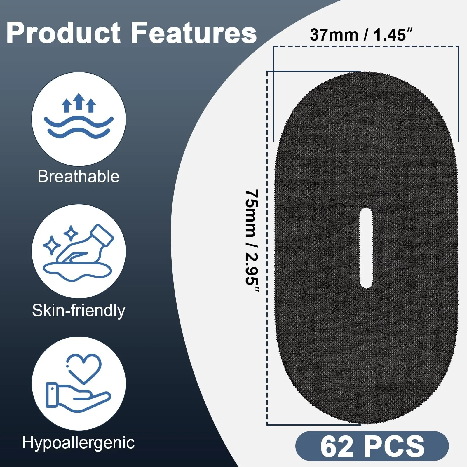 Пластирі для сну EVUMO від хропіння 62 шт, Чорний, фото №2 Пластирі для сну EVUMO від хропіння 62 шт, Чорний, фото №2