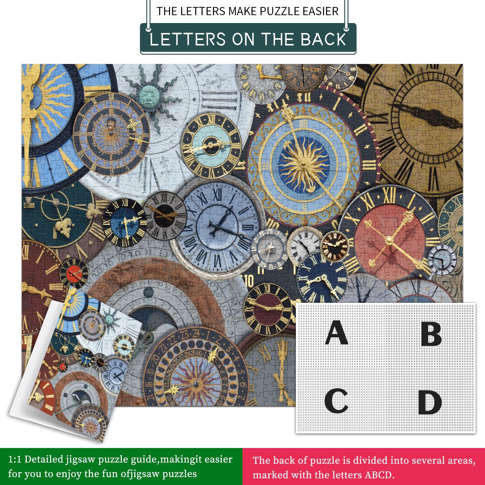 Пазли HUADADA Impossible 1000 елементів Барвистий годинник Різнокольорові, фото №7