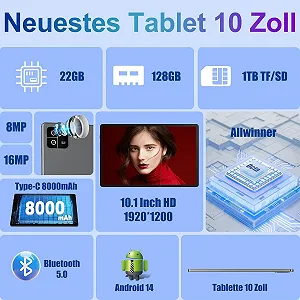 Планшет MIRGAMO X50 10.1" 22/128Гб 4G 8-ядер Android 14 8000 мАч Черный-серый synthetic.ua - Фото 1