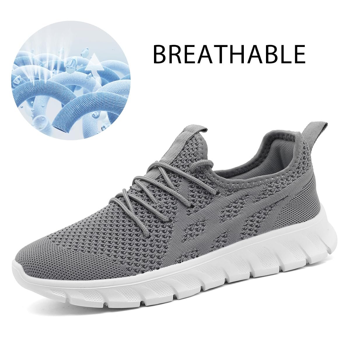 Кроссовки LANGFEUU Мужские Кроссовки для Бега Теннисные Кроссовки Спортивная Обувь Повседневная Обувь для Бега Легкие Дышащие Кроссовки для Ходьбы Фитнес Кроссовки для Бега на Открытом Воздухе 39-46 EU, фото №3