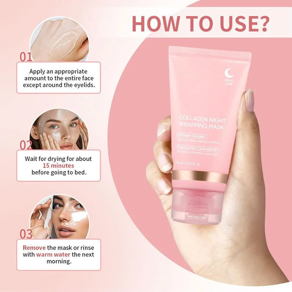 Ночная маска для лица Collagen, 75 мл, фото №6 Ночная маска для лица Collagen, 75 мл, фото №6