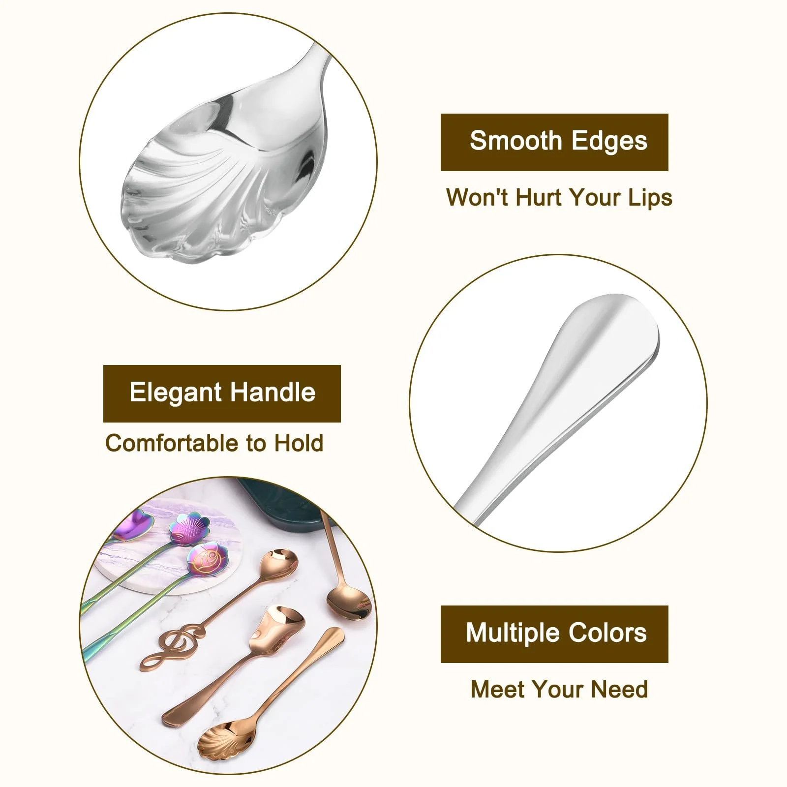 Ложка для кави Sourcing Map 7 шт. з нержавіючої сталі, фото №3