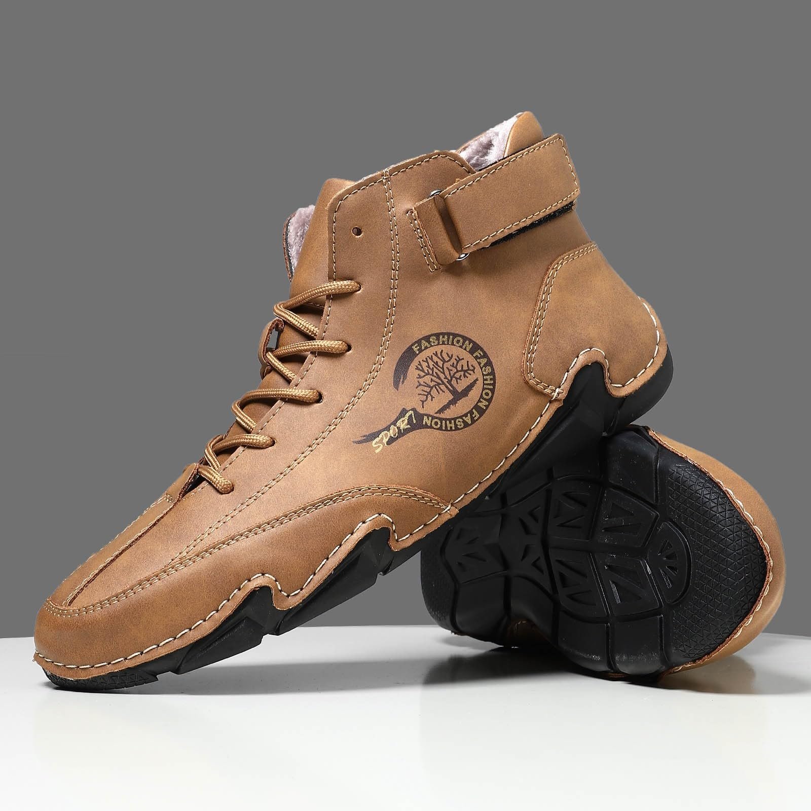 Ботинки Chukka Italian Handmade High Leather Lace Up Нескользящие Hiking Unisex, фото №3