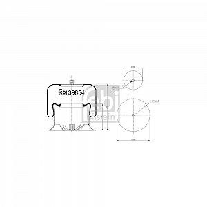 Пневморессора (баллон) FEBI BILSTEIN 39854 для MERCEDES-BENZ, передний мост synthetic.ua - Фото 1