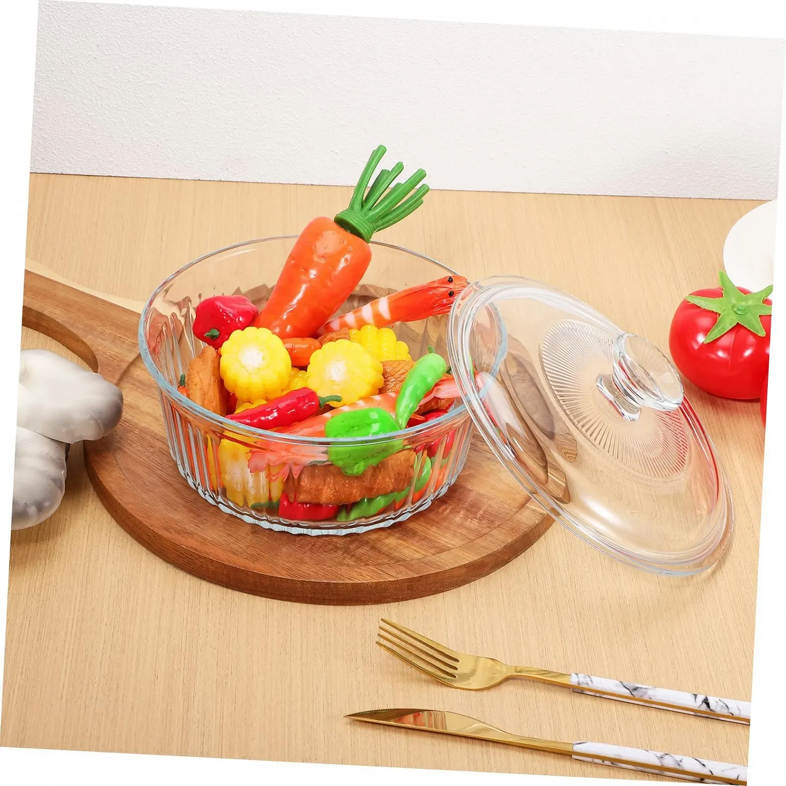 Форма SOLUSTRE Боросилікатне скло З кришкою Кругла Прозора, фото №4