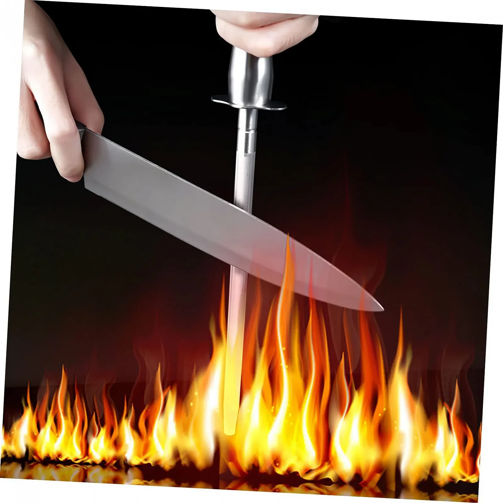 Точильний стрижень VICASKY для кухонних ножів практичний із нержавіючої сталі, фото №3