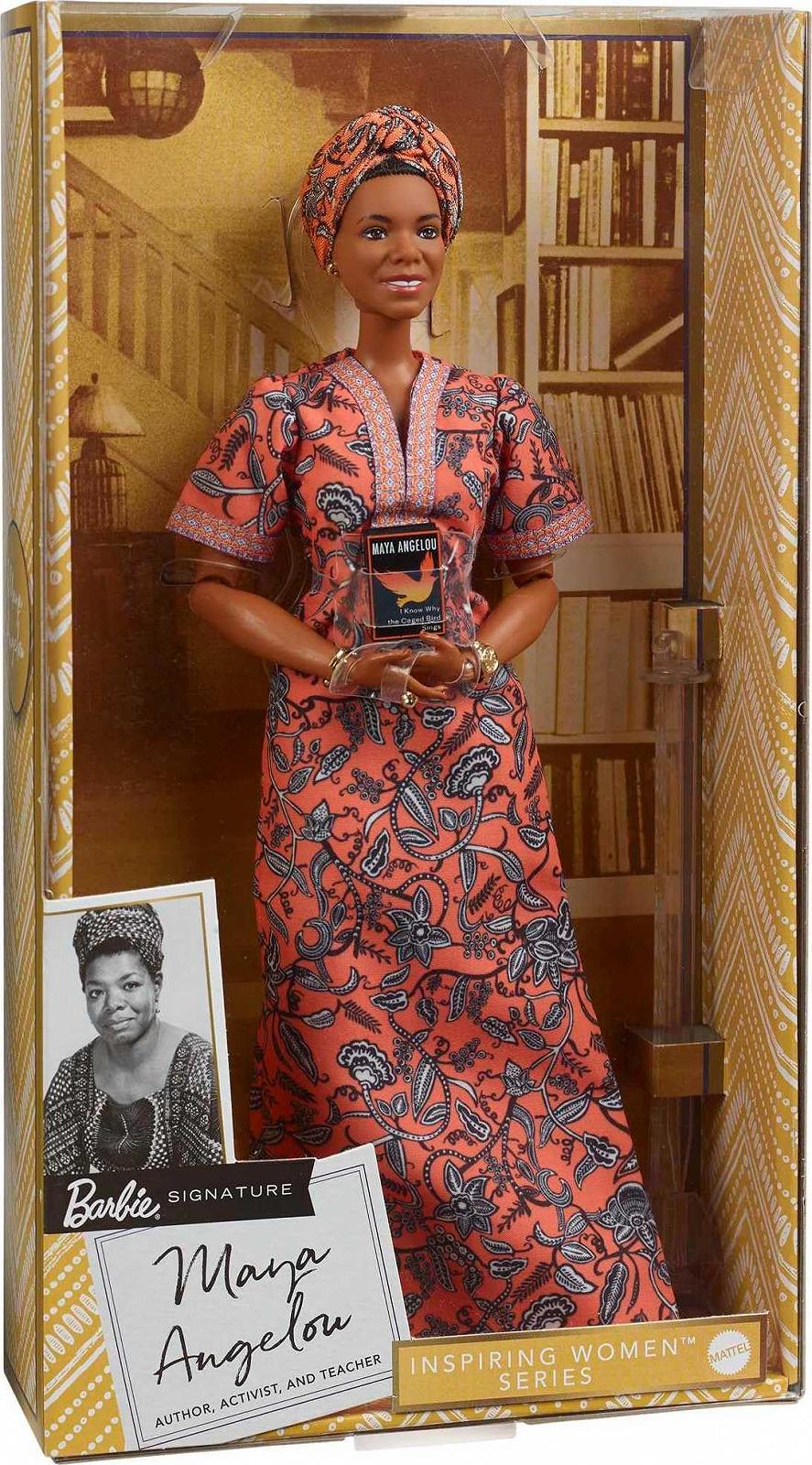 Кукла Barbie GXF46 Inspiring Women Maya Angelou (около 30 см) с платьем, подставкой и сертификатом подлинности, фото №5