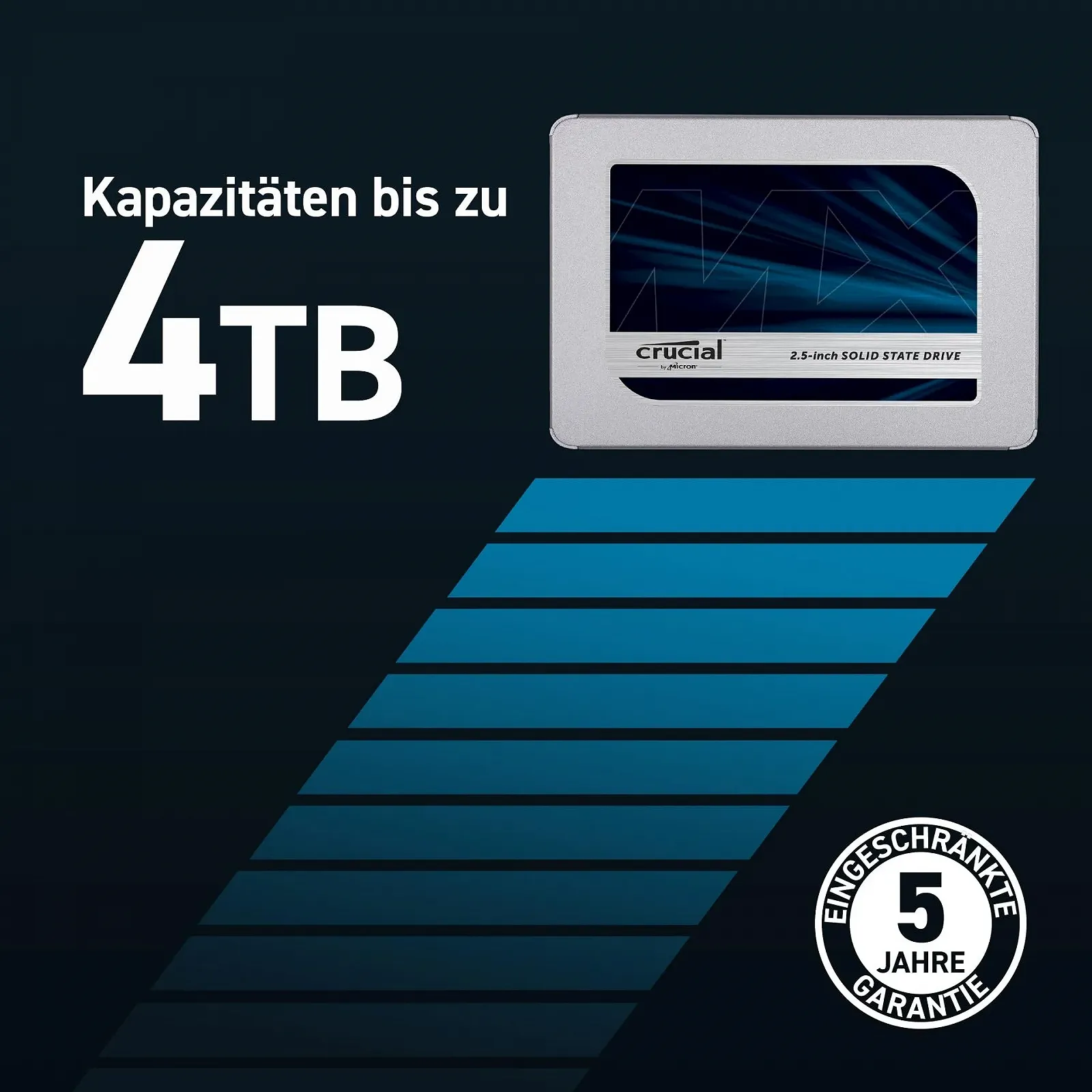 Внутренний SSD Crucial MX500 CT500MX500SSD1 500ГБ 3D NAND SATA 2.5 дюйма, фото №5 Внутренний SSD Crucial MX500 CT500MX500SSD1 500ГБ 3D NAND SATA 2.5 дюйма, фото №5