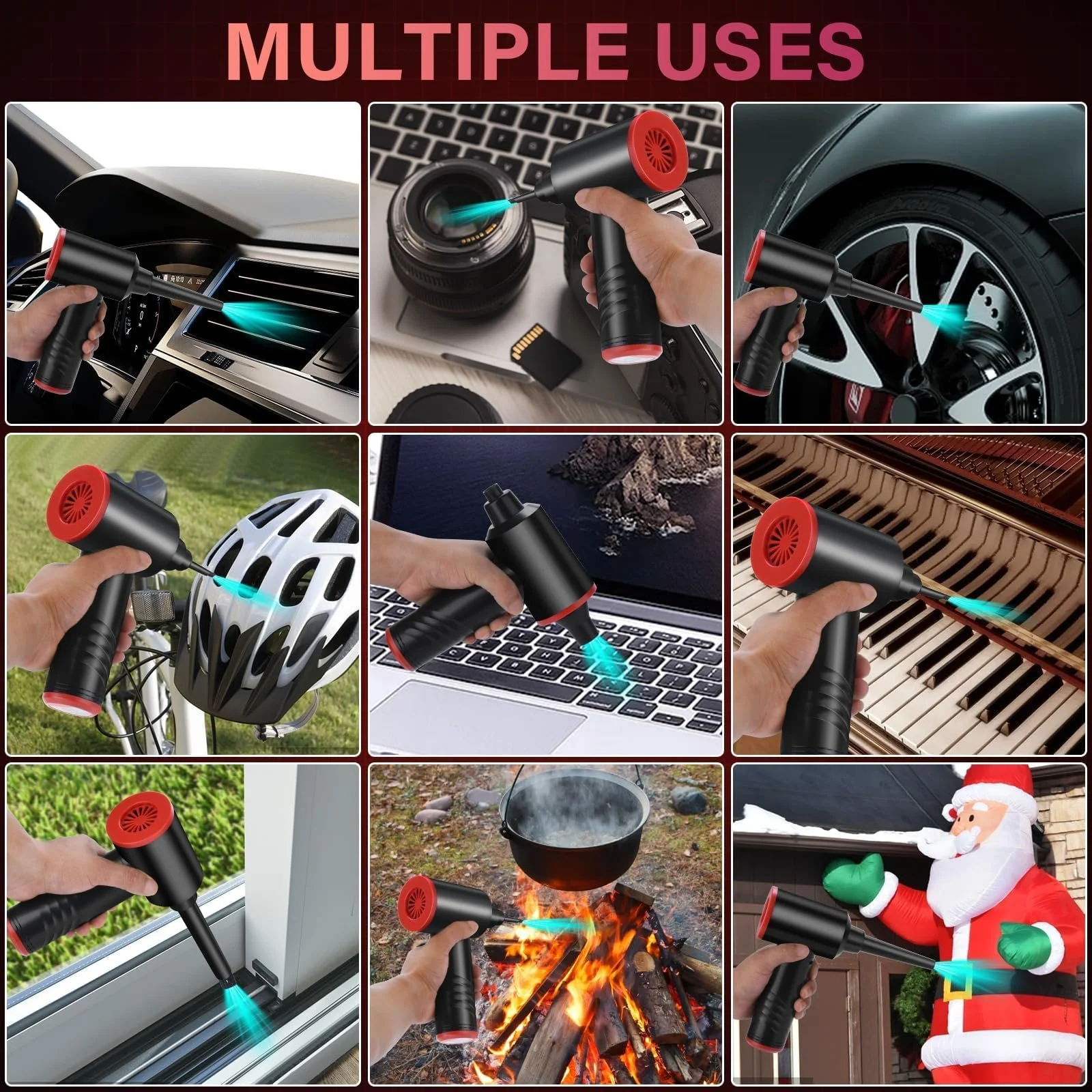 Електрична повітродувка BUDOCI 3 швидкості 100 000 rpm 6000 mAh LED, фото №7